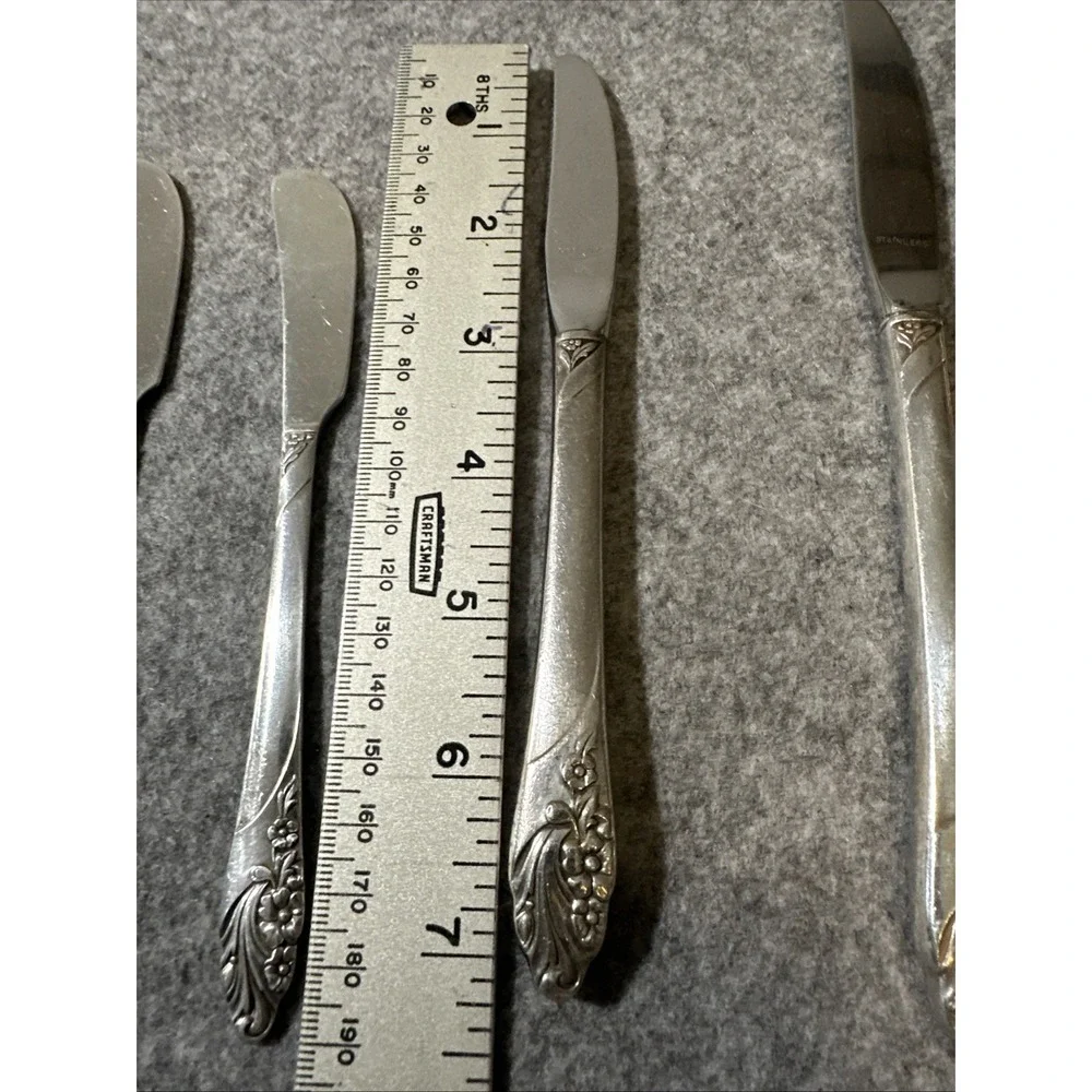 Set Of‎ 10 Vintage Oneida Community Evening Star Silver-Plate Butter Knives